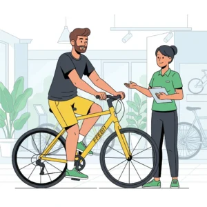 Fiets testen in de showroom